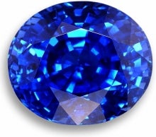 round blue gemstone; sapphire
