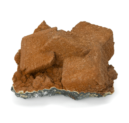 Siderite after Calcite on Galena