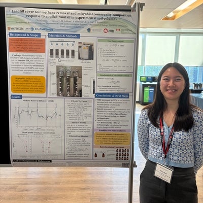 Olivia with her poster at CanCH4 symposium 