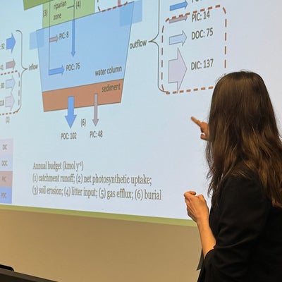 Steph giving presentation at the GHG meeting