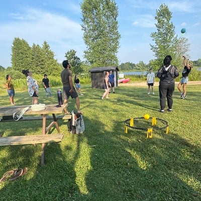 ERG members passing ball