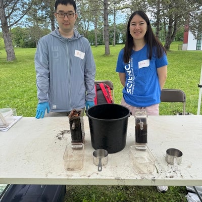 Olivia and Xiaochuang at Wetlands activity