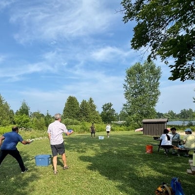 ERG members playing frisbee