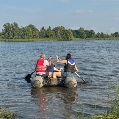 ERG members on field boat
