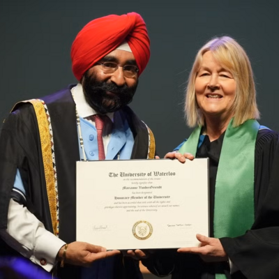 Marianne getting award at convocation