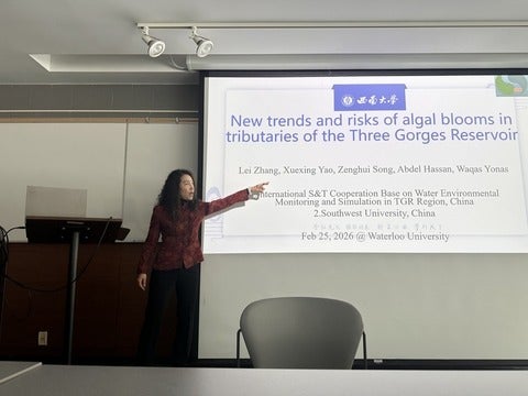 Dr Lei Zang giving a seminar