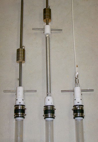 3 configurations of core tube barrel connected to different attachments for collecting core
