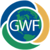 image of globe surrounded by yellow, blue and green arrows with letters GWF in middle