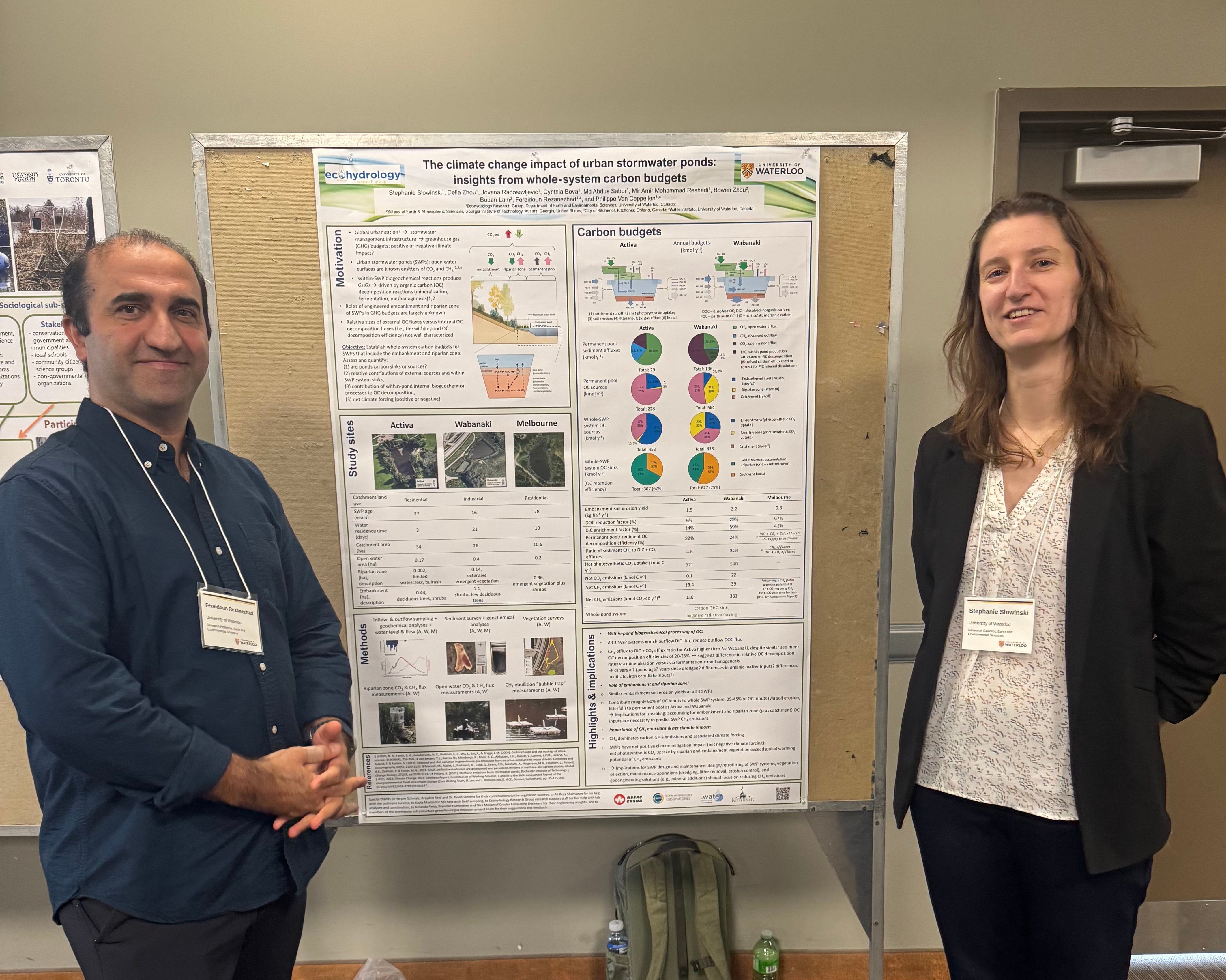 Steph and Fereidoun with carbon budget poster