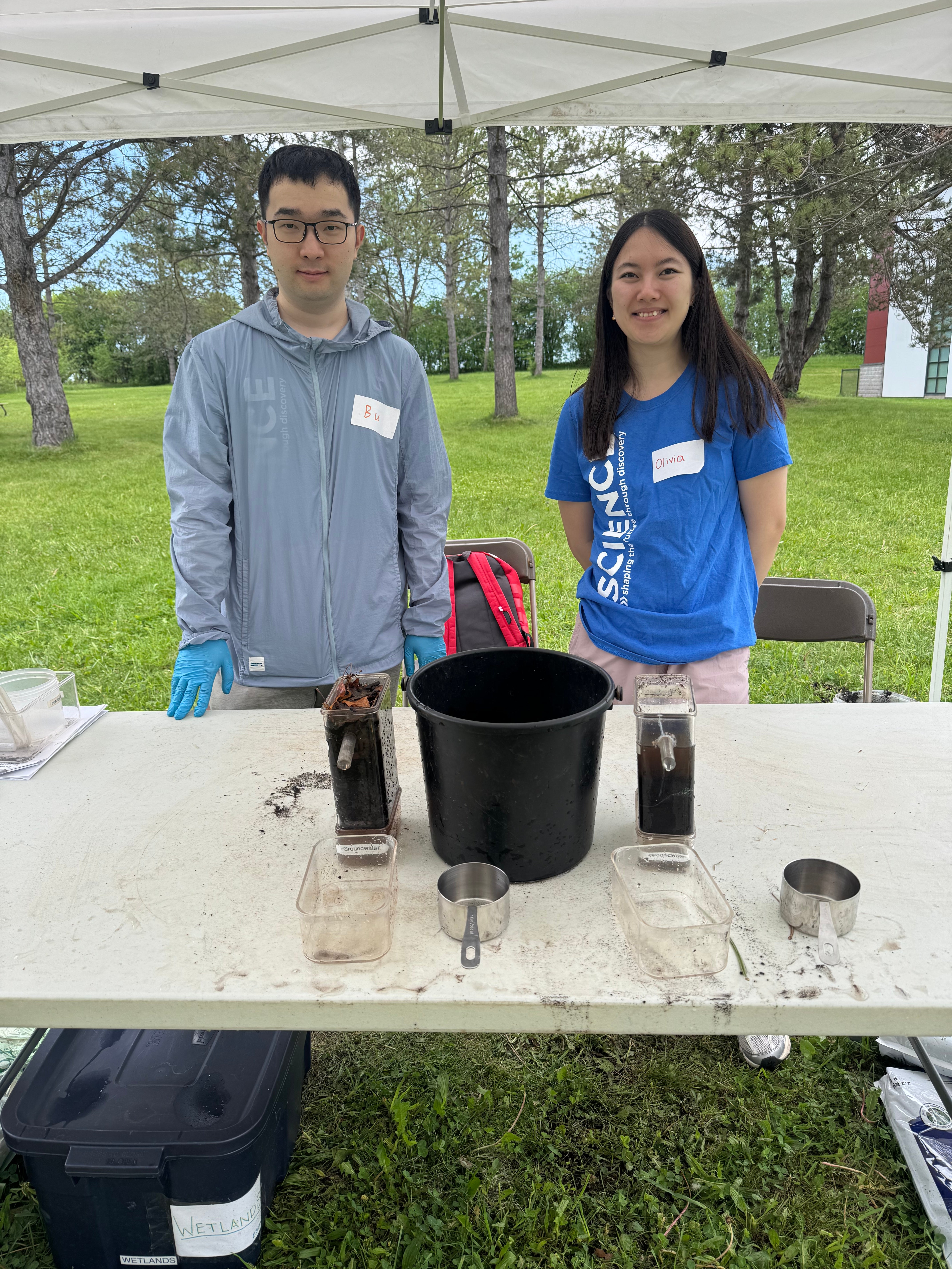 Olivia and Xiaochuang at Wetlands activity
