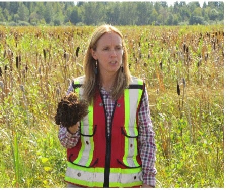 Image of Dr. Line Rochefort in the field 
