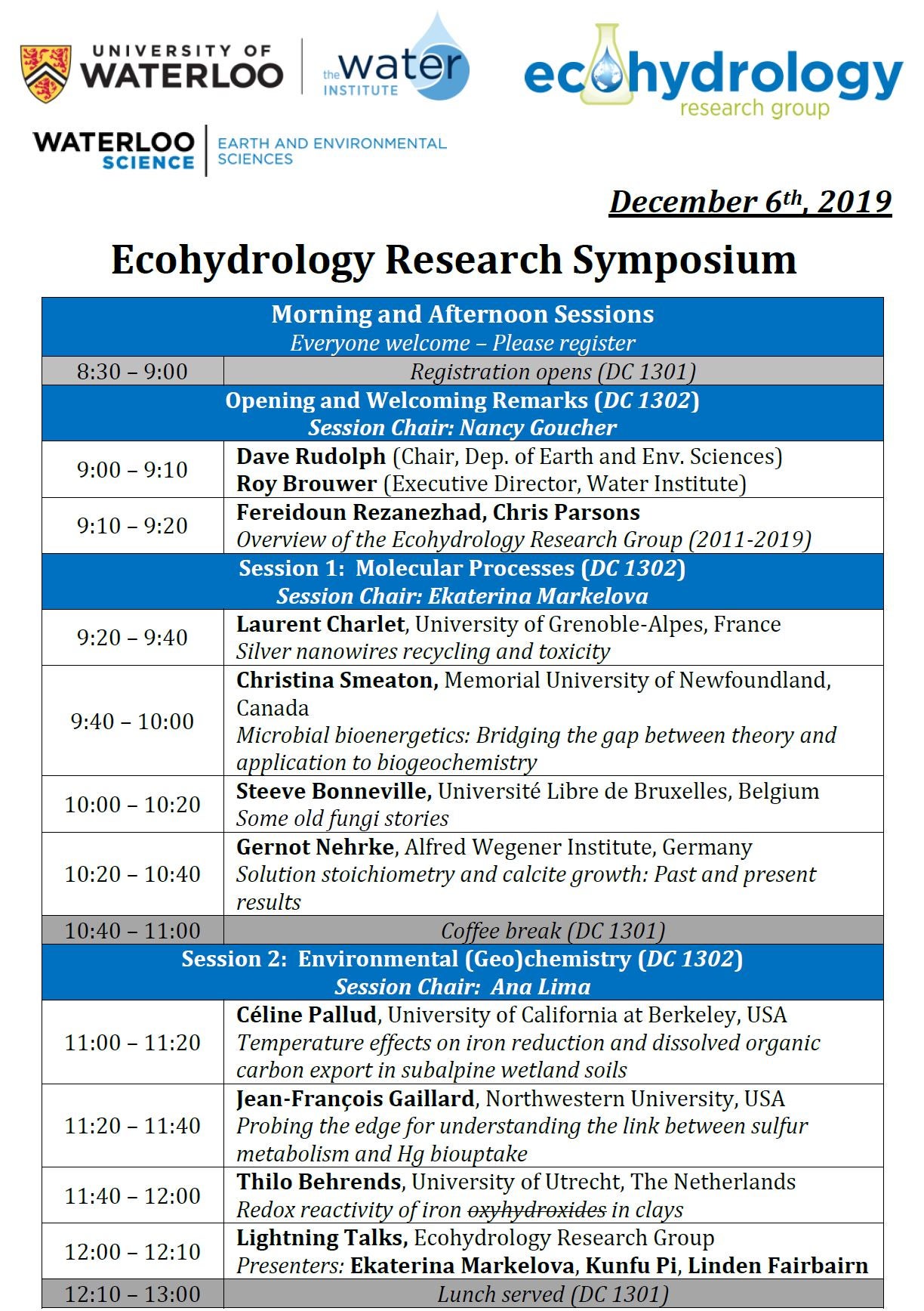ERG symposium program