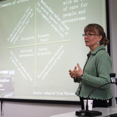 Steffanie giving a lecture at Zhejiang University