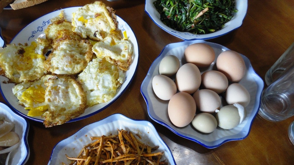 Breakfast at Daping Village near Chengdu, Sichuan Province