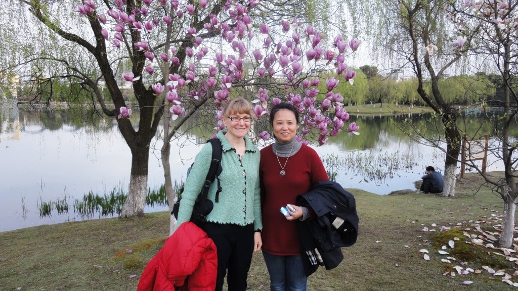 Steffanie with Professor Zhou Jiehong at Zhejiang University
