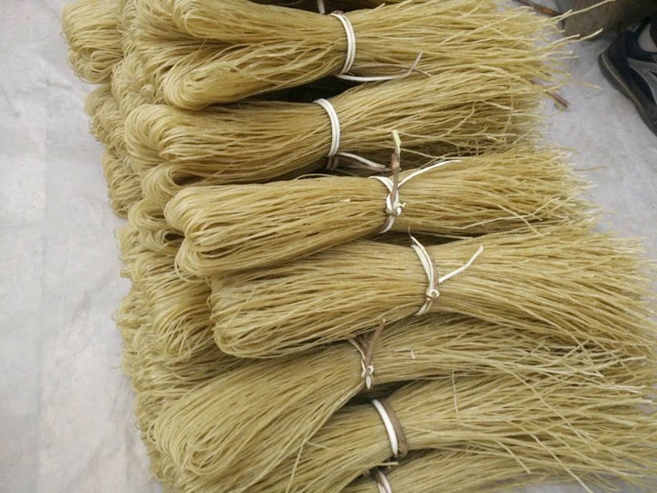 Dried handmade sweet potato noodles, a popular product for the nested market 