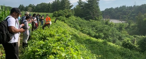 Students explore Spongey Lake, an Environmentally Sensitive Protected Area (ESPA) owned by the University for educational study in Baden, Ontario