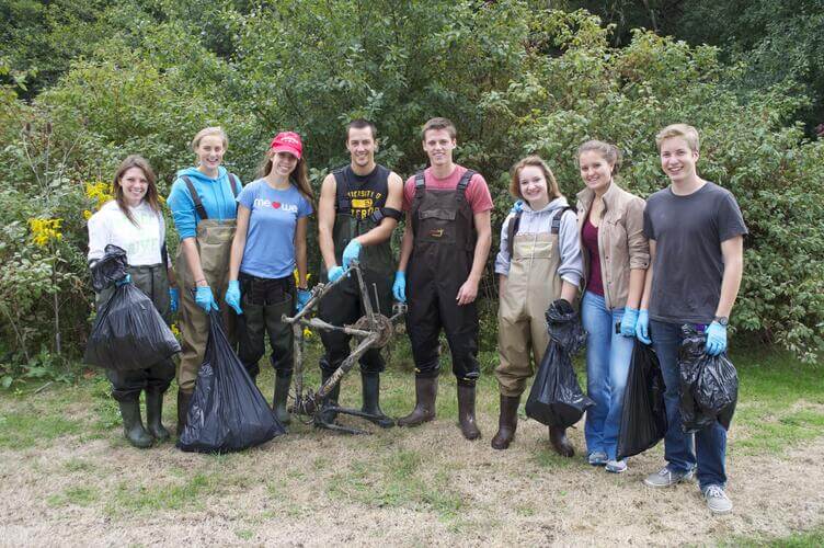 Volunteers posing