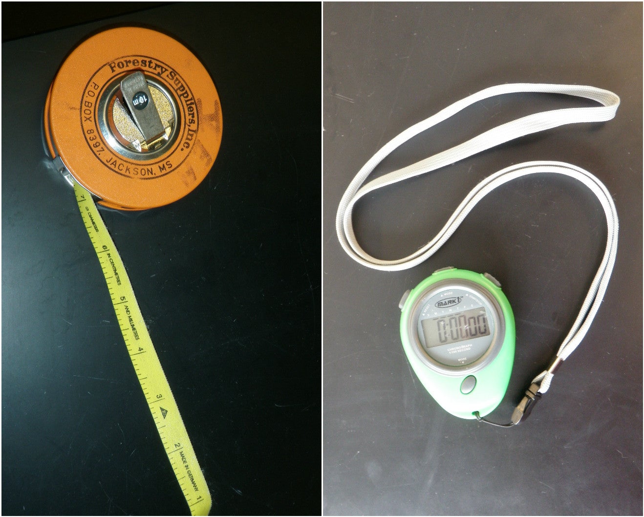 Collage of field equipment for measurements