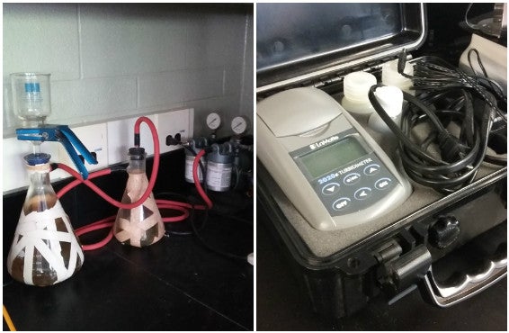 turbidity meter and vacuum