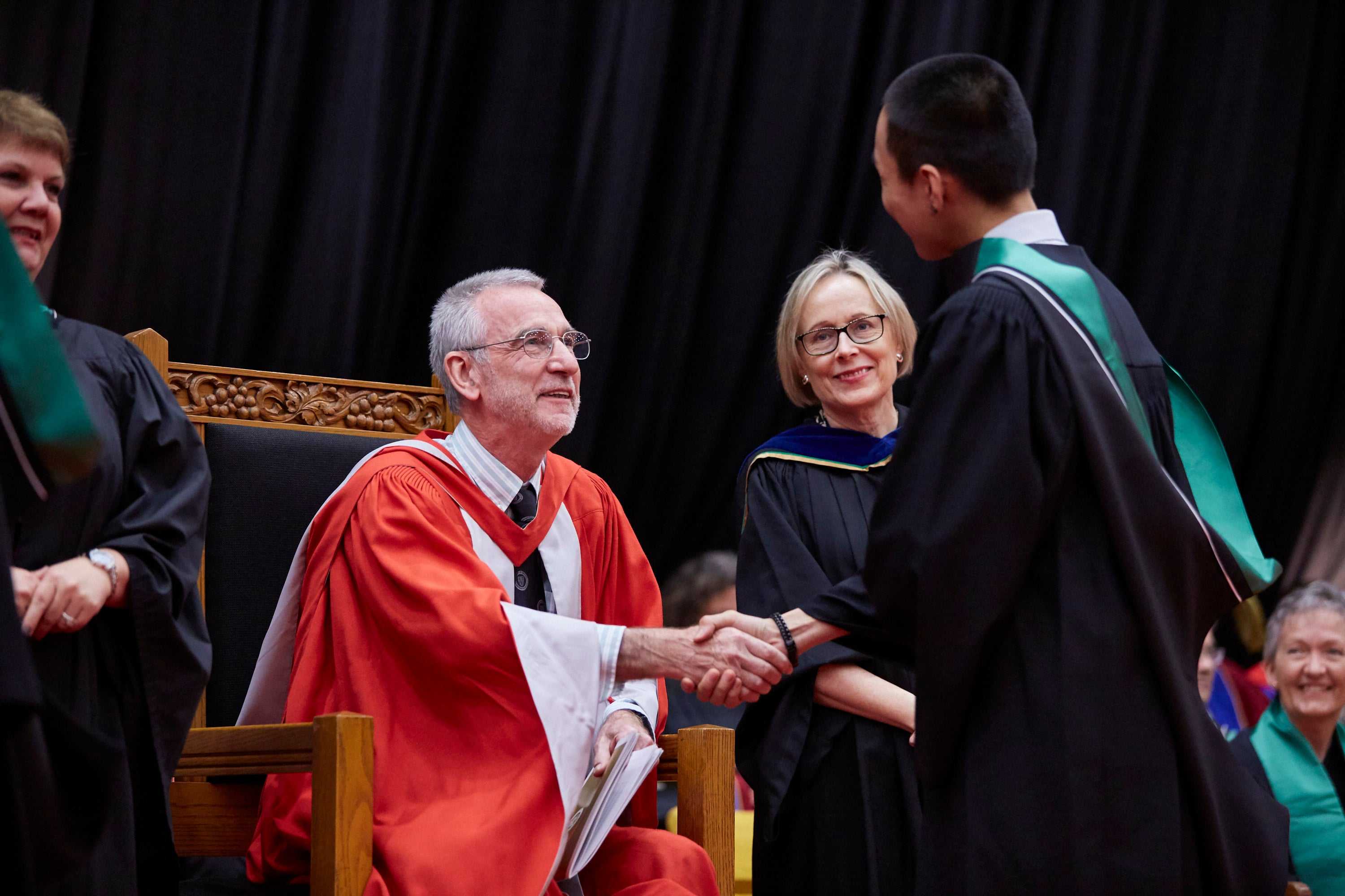 Provost Ian Orchard with Margaret Insley at convocation