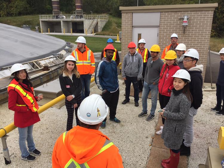 Students in ECON 484/673 at a wastewater treatment plant in Kitchener.