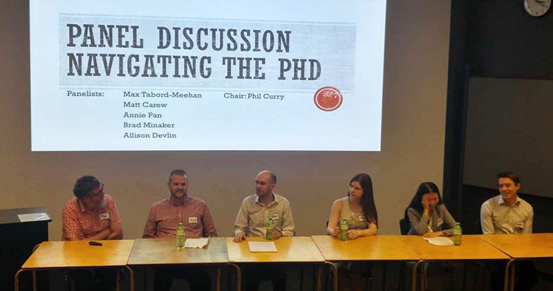 Participants in a panel disccusion on Navigating the PhD
