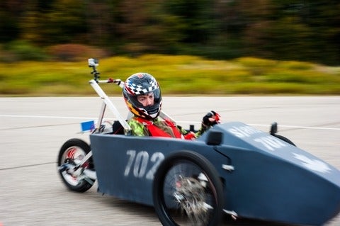 A car at the 2015 EV Challenge Fall Race