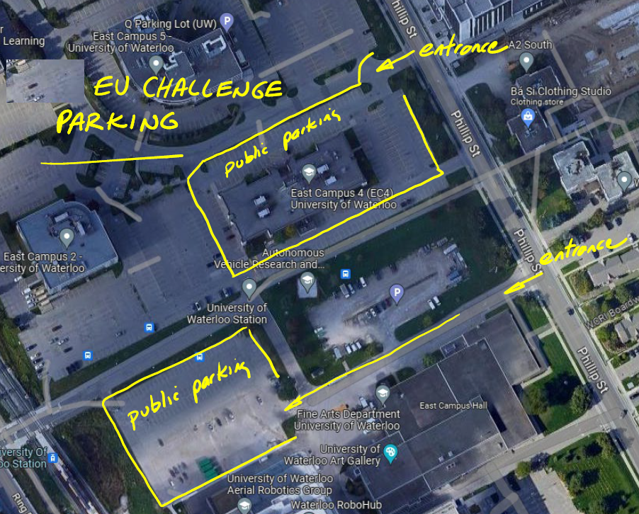parking map for 2026 EV Challenge