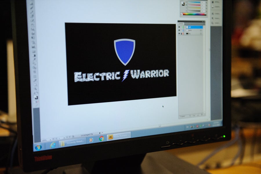 Electric Warrior logo on a computer screen