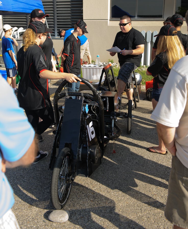 Electric vehicle being judged