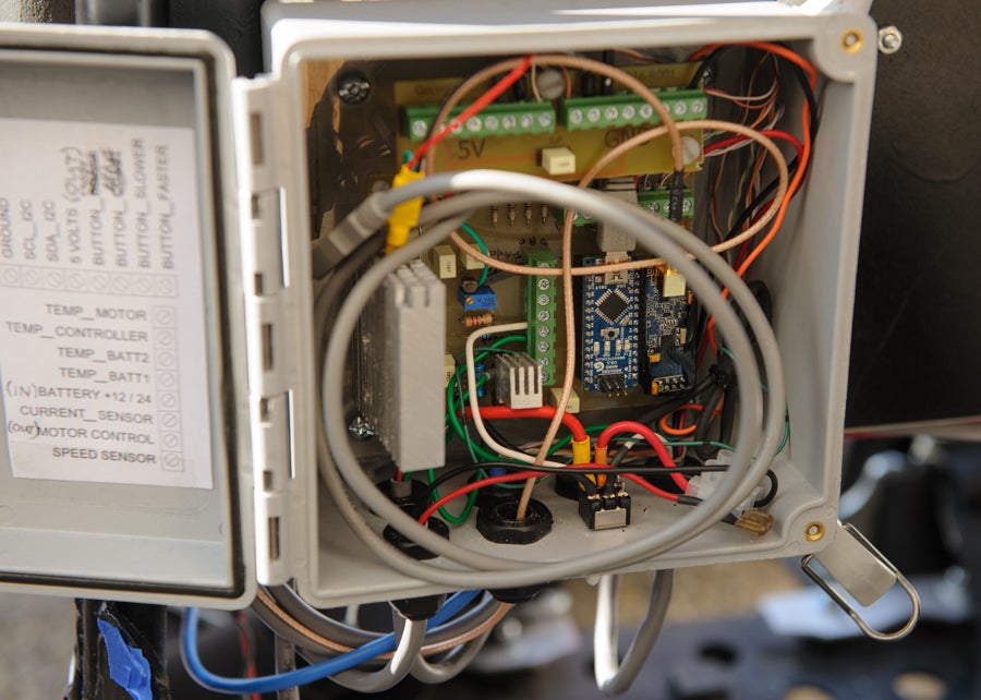 Arduino Nano in the motor controller box