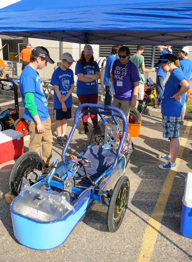 A judge with Bluevale's car