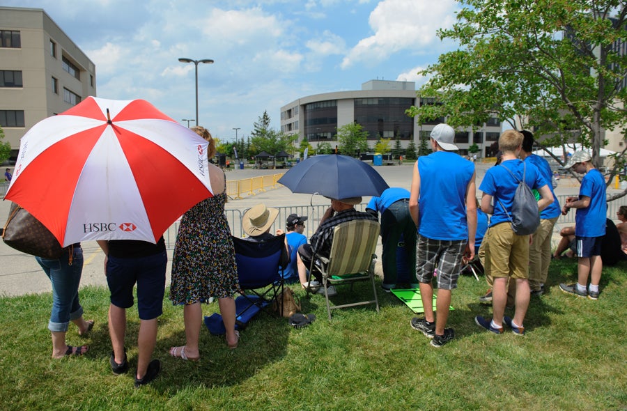 Spectators watching the race