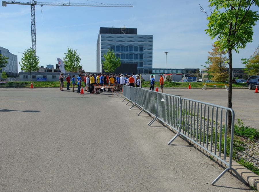 Teams returning to the pits