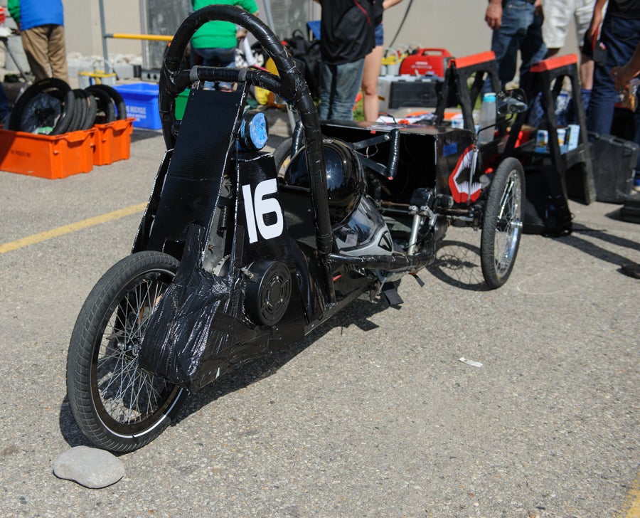 Jacob Hespler's car with a duct-tape chain guard