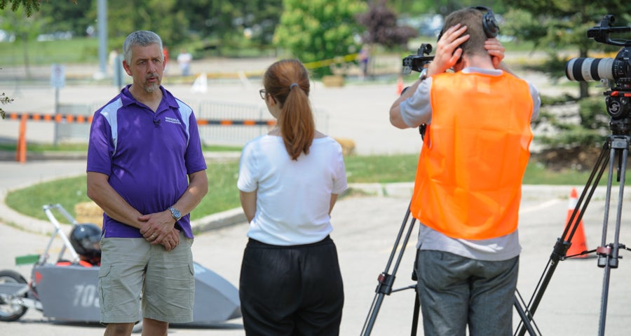 Peter Teertstra being interviewed