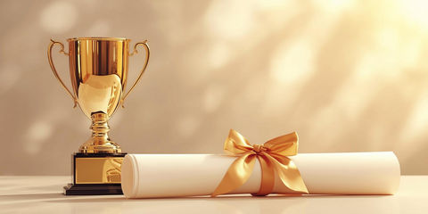 a trophy and a certificate