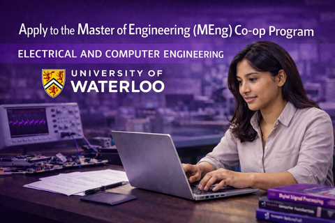 Graduate engineering student working in electronics lab (AI-generated image; does not depict a real student)