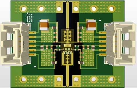 GaN die integrated on a multilayer printed circuit board