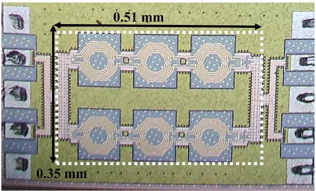 Die photograph of the bidirectional outphasing beamformer