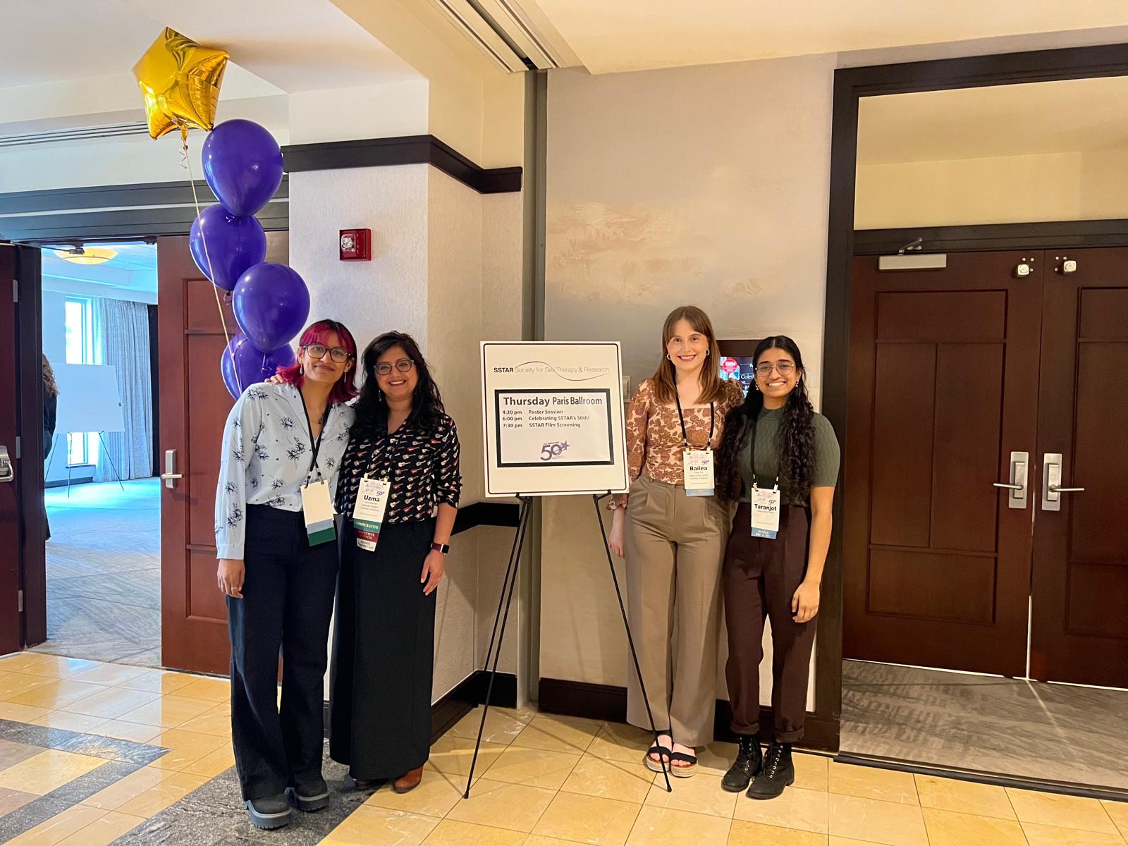 Kethmi, Uzma, Bailea, and Taranjot at the SSTAR Conference 2025