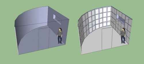 3 dimensional depiction of proposed placement of vacuum insulation panels