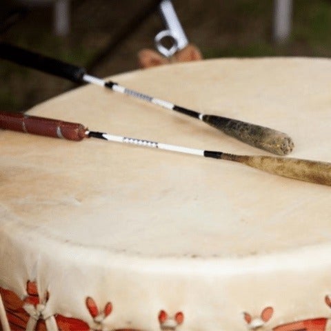 A drum with mallets