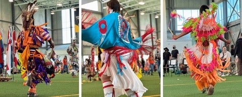 Indigenous dancers in traditional regalia