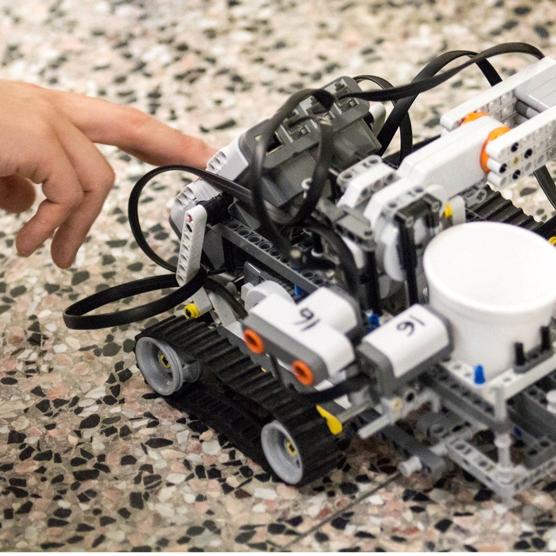 Students Work on a LEGO Car
