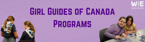 Banner promoting girl guides programs