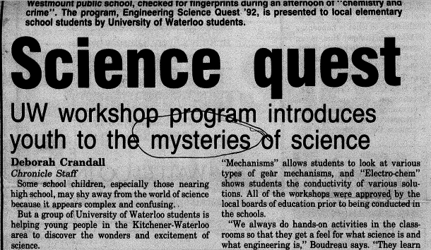 Engineering Science Quest Article 1994