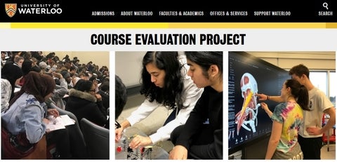 snippet of new course evaluation project home page