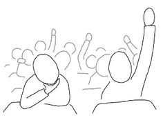 Sketch of students thinking and raising their hands